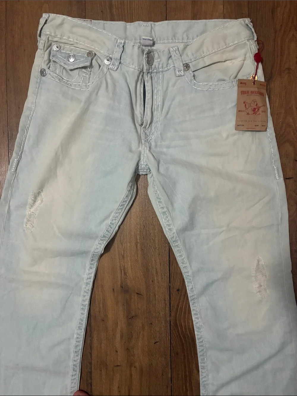 True Religion Men's Light White Straight Jeans size 38